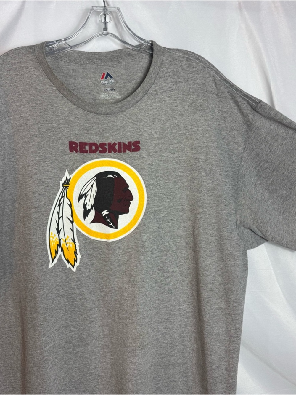 Vtg Y2K Majestic Washington Redskins Defunct Logo Gray Shirt Size XL